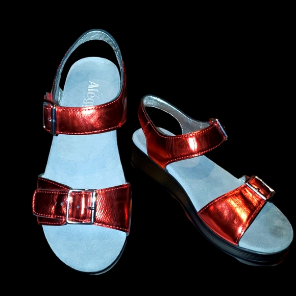 Alegria, red metallic leather, sz 37 - Picture 2 of 15
